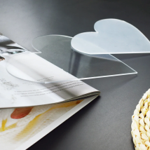 2pcs Heart Acrylic Cake Disc Cast Plexiglass Panel Transparent Plastic Plexi Glass Board for Signs DIY Display Projects Craft