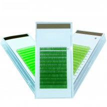 Color grafting false eyelashes green artificial mink false eyelashes 8-13mm mixed length grafting eyelash extension tool