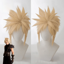 【AniHut】Cloud Strife Wig Final Fantasy VII Remake Cosplay Blonde Synthetic Heat Resistant Hair Cloud Cosplay