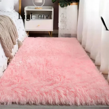 VIKAMA Silk wool Solid Colour Living Room Bedroom Bedside Sofa Soft Mat Home Light Luxury Non-slip Dirty Resistant Washable Rug