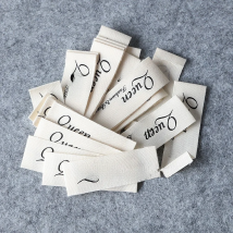 Eco-friendly Custom Silk Screen Printed Brand Logo Fabric Tag End Fold Soft Cotton Labels for Clothing  Bags Shoes