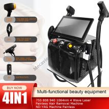 Laserdiode 4000 W 808 nm Tragbare 4-in-1-RF-IPL-PicoSecond-Haar-Tattoos-Entfernungsmaschine Schmerzloses Sopran-Titan-Eis