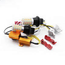 AMYWNTER T20 Drl 7440 Canbus 21W Car LED Light Dual Color Switchback Turn Signal Lamp Bulb Daytime Running