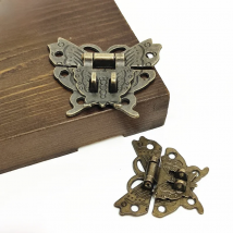 1pcs Butterfly Vintage Style Design Antique Bronze Hasp Latch Jewelry Wooden Box Lock Cabinet Buckle Case Locks Hardware Accesso