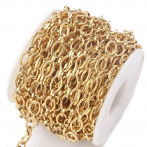 1metre Width 7mm Women's Stainless Steel Gold Necklace Oval Link Chain for DIY Bracelets Jewelry Making Supplies Craft Wholesale