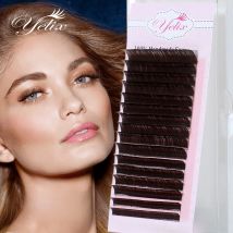 Yelix 16rows Brown False Eyelashes Extension Individual Lashes Natural Eyelash Extensions Eyelashes For Building Makeup Tools