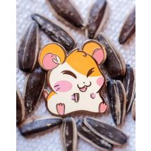 Cute Hamster with Melon Seeds Enamel Pin Animal Badge Brooch for Jewelry Accessory