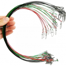 30Pcs Dia 1.0mm Sea Fishing Leader Line 125LB 50cm Stainless Steel High Strength Wire Line with Swivels and Snaps Fishing Tools