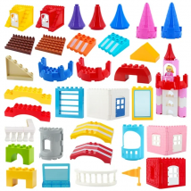 Big Building Blocks Princess Castle Houses Build Accessories Wall Roof Compatible Large Bricks Assemble Girl Boy Toys Kids Gifts