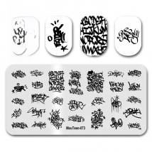 Newest Nail Stamp MouTeen073 American Letters Graffiti Nail Stamp Plates Manicure Set For Nail Art Stamping