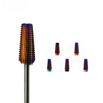 HYTOOS Purple 5 in 1 Tapered Bit 3/32 Two-Way Carbide Nail Drill Bits Manicure Cutter Tools Electric Drill Accessories