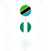 SOMESOOR Trendy Printed National Flags Wood Drop Earrings Africa America Europe Country Photos Jewelry For Women Gifts