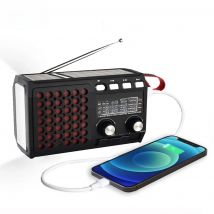 2025 Newest Emergency Radio Rechargeable Portable FM AM SW1-4 Radio with Bluetooth Speaker USB disk or TF Card MP3 Music Player