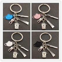 Creative key ring teeth toothbrush toothpaste mask keychain appeal to care dentist nurse home jewelry