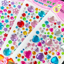 Children Diamond Sticker Acrylic Crystal Sticker 3D Colorful Love Flower Round DIY Gem Decoration Stickers for Girl