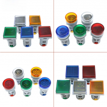 Digital 22mm AC 60-500V Volt 0-100A 20-75HZ Voltmeter Ammeter Amp Current Hertz HZ Voltage Meter LED Indicator Lamp Pilot Light