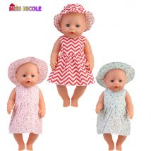 Nowa 43 cm Born Baby Doll Clothes Hat Dress For 18 Inch 1/3 BJD Dolls White Sock Underwear For Girl