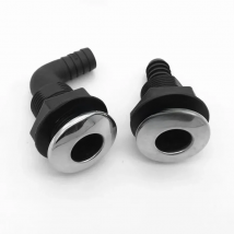 Nylon Plastic Bilge Fitting With Stainless steel Rim Bilge Pump Aerator Hose Boat Marine Yacht Accessories