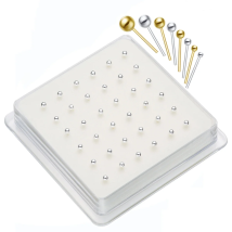 36 Pcs/Lot 925 Sterling Silver Ball Shape Classic Nose Stud  Nose Piercing Ear Cartilage Jewelry Piercing Nariz Plata
