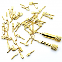 Dental Post Golden Plated Screw Post & Screw Post Key Dental Pins Supplies Dental Materials 50Pcs In Bag