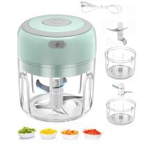 100ml/250ml Electric Mini Garlic Press Chopper - Rechargeable USB Masher with Powerful Lithium Battery, Easy Meat Grinder