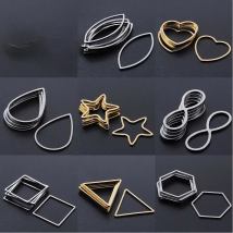 10pcs/lot 316 Stainless Steel   Hollow Geometric Square Circle Triangle Charms Wholesale Never Tarnish Jewelry Making Charms
