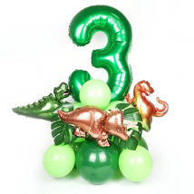 21pcs Dinosaur Birthday Number Balloons Palm Leaf Set Dino Party Boy 1 2 3 Birthday Party Kids Baby Shower Jungle Safari Deco