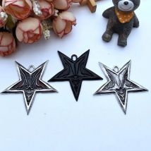 5 Pieces of Satan Inverted Five-pointed Star Necklace Baphomet Jewelry Demon Chaos Star Skull DIY Craft Making Handmade Jewelry