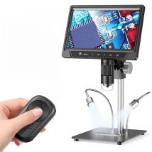 Digital Microscope Camera 1200X 1920P Coin Microscope Magnifier with 10.1"IPS Screen 12MP Soldering Microscope Remote Control PC