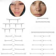 AOEDEJ 1 Piece Stainless Steel Nose Chain 32MM-50MM Bridge Piercing Sharp Cone Shape Tassel Dangle Nostril Piercings Accessories