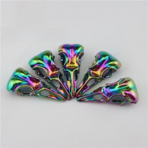 5X Rainbow Viking Animal Crow Raven Head Birds Skull Pendant Charms for Unisex Handmade Craft Necklace Jewelry