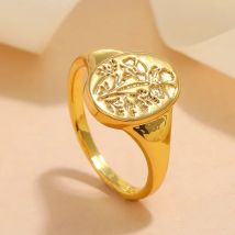 New Gold Color Flowers Rings For Women Bohemian Metal Geometric Joint Ring Fashion Indian Egypt Afghan Jewelry Birthday Gift