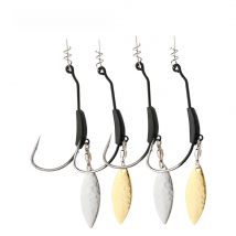 JOHNCOO 4pcs 2g 3g 4g 5g 7g 9g Crank Hook Metal Spoon Sequins Add Weight Lures With Twist Lock Barbed Hook Offset Hooks