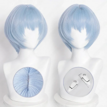 Anime EVA  Ayanami Rei Cosplay Halloween Party Wig Short Light Blue Wigs Heat Resistant Synthetic Hair