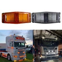 1Pcs Amber White LED Truck Scania Front Grille lights Frong double burner ple marker Lights For DAF  Man For Benz truck lights