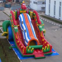 Doppelspurige aufblasbare Rutschen, Burgrutschen, aufblasbare Drachenrutsche, heißer Verkauf, aufblasbare große Rutsche im Freien