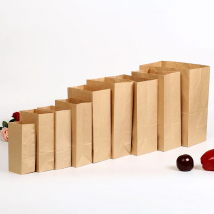 50/100Pcs  filmed kraft paper bag super thick kraft paper bag gift packaging candy food biscuit bread snack baking packaging bag