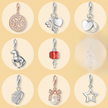 Ornament Love Music Heart Pearl Horse Lantern Crown Bow Star Charm Pendant,2019 Romantic Jewelry 925 Sterling Silver Gift
