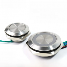 Ultra Short Push Button Switch without Fixation Momentary Self Reset LED Light Metal Switch 22/25/30mm with Wire Cable 24V 220V