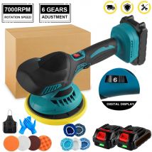 Lucidatrice per auto a batteria, 6 marce, regolabile, elettrica, ceratura, levigatura, sigillatura, strumento per smalto, compatibile con batteria da 21 V