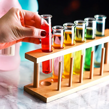 Glass Test Tube Vial Shot Glasses with Wooden Rack for Scientific Experiment,Halloween,Christmas,Party Party Decoration