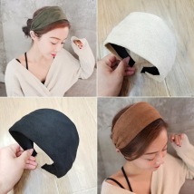 Fashion Women Super Wide Suede Leather Headband Elegant Solid Plain Hairband Non-slip Head Hoop Turban Simple Hair Accessories
