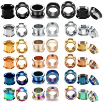 1Pair 316L Stainless Steel Ear Gauges Ear Plugs and Tunnels Ear Piercings Earlets Screwed Earring Expander Body Piercing Jewelry