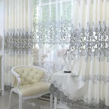 Luxury Europe Embroidered Tulle Window Curtains For living Room Bedroom Blackout Curtains Window Treatment Drapes Home Decor