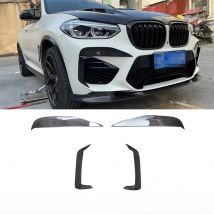 For BMW X3M X4M F97 F98 2019-2021 Carbon Fiber Front Bumper Side Splitters Canards Trims Spoiler Auto Tuning
