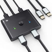 USB-C Switch,Bi-Directional USB C Switcher 2 in 1 Out/1 in 2 Out Type C KVM Switch Supports Video / 10Gbps Data Transfer