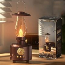Classic Vintage Kerosene Lamp FM Radio Night Light Bluetooth Speaker Subwoofer Hifi Sound Audio System Music Player TF USB Play