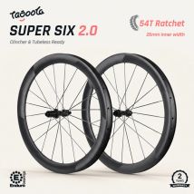 AR Superleichter 700c 3,4mm Carbon-Speichenlaufradsatz 26mm Breiter Tubeless Clincher Scheibenbremse Ratchet 54T Nabe Center Lock Räder