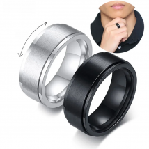 8mm Spinner Ring for Men Stress Release Bague Acier Inoxydable Stainless Steel Wedding Band Casual Sport Jewelry Anel Masculino