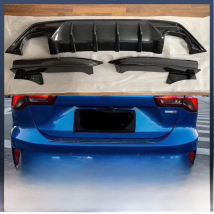 Carbon Fiber Black ABS Rear Bumper Lip Diffuser Spoiler For Ford Focus ST-line Hatchback 4-Door 2019